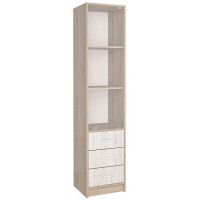 Шкаф комбинированный Интерлиния СК-023 40*42*182 (с витриной) дуб сонома/дуб белый